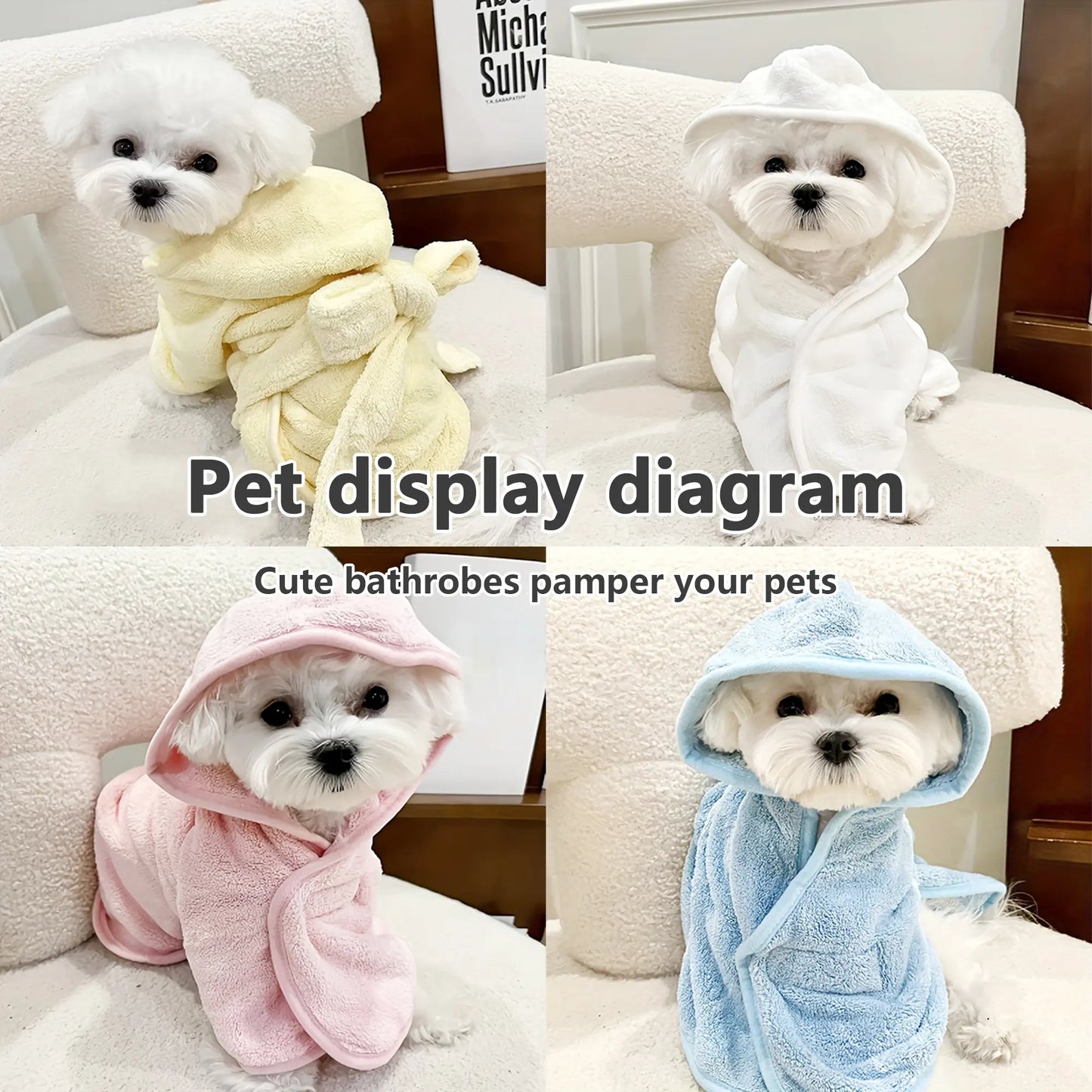 Ultra-Soft Quick-Dry Pet Bathrobes for Small Dogs and Cats - Super Absorbent, Cozy, and Stylish for All Seasons!