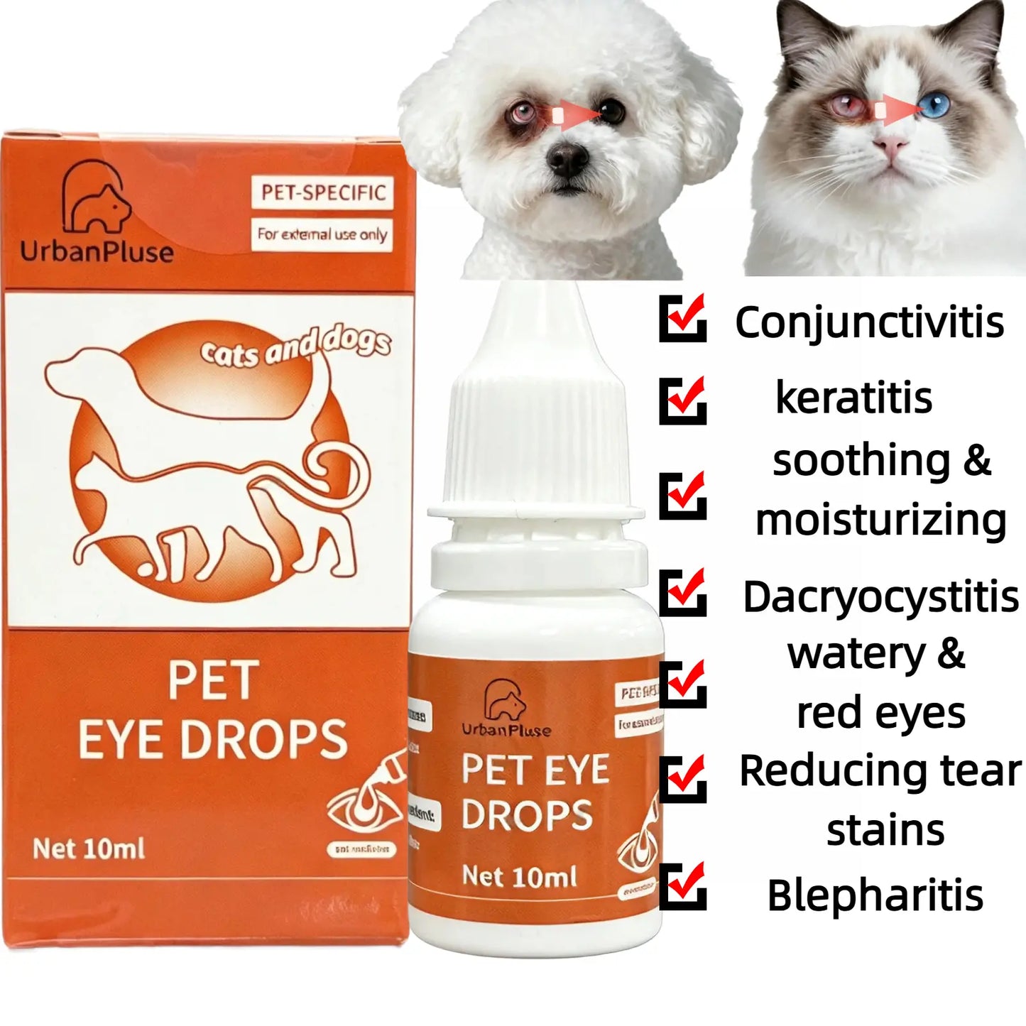 Ultimate Dog & Cat Eye Care Drops – Soothe Infections, Allergies, Dry Eyes & Pink Eye – Tear Stain Cleaner & Eye Rinse for Happy, Healthy Pets