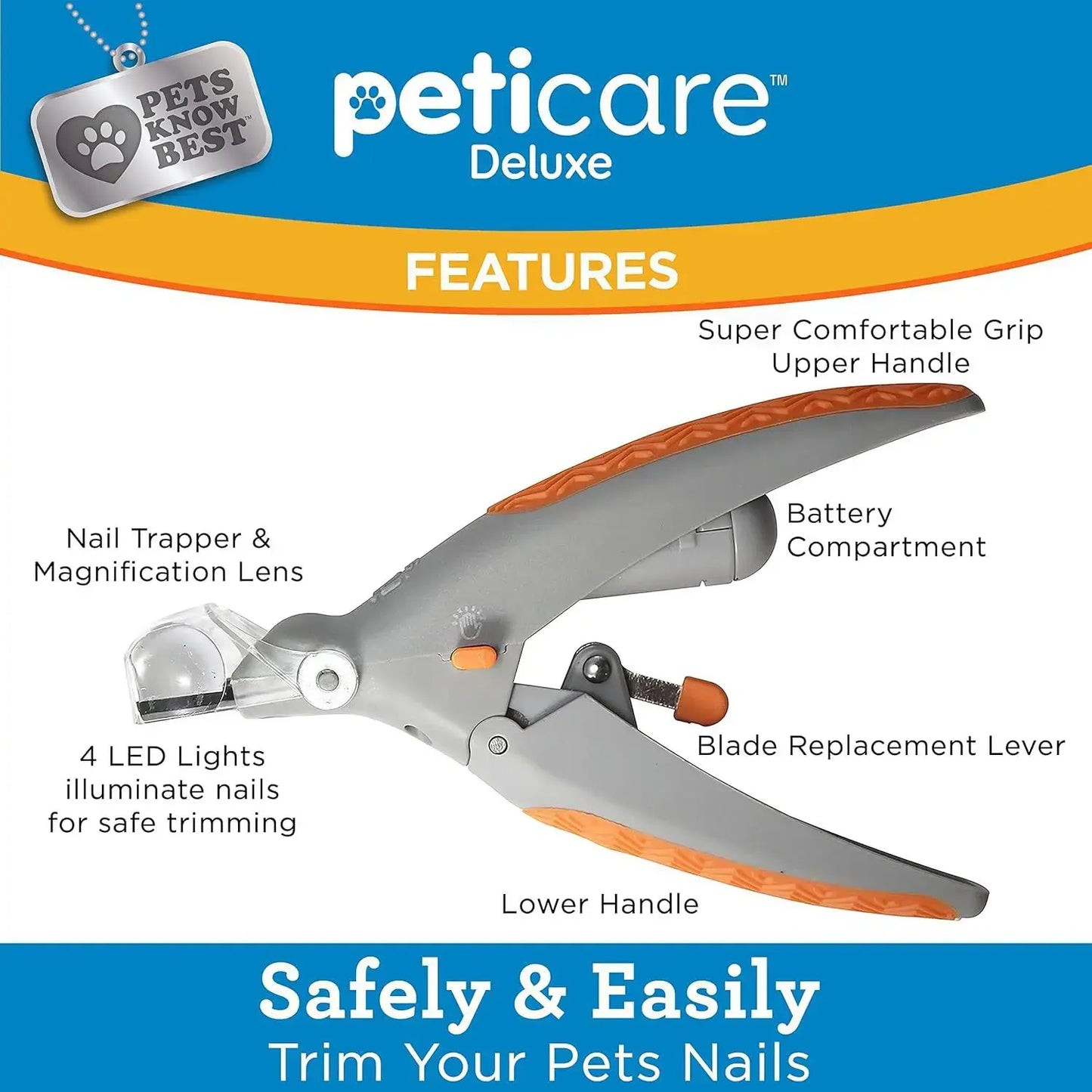 Ecmikk-4-In-1 All-In-One Pet Grooming Tool: LED Nail Clipper, Quiet Nail Catcher, Sharp Blade, Nail File & Safety Guard for Stress-Free Trimming Electric Dual-Purpose Set Silent Ultra-Quiet Trimmer,Contains Safety Insulating Card