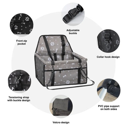 Ultimate Pet Car Seat – Foldable Safety Booster for Cats & Dogs | Spacious, Breathable, and Easy to Clean | Perfect for Front & Back Seats, Quick Assembly!
