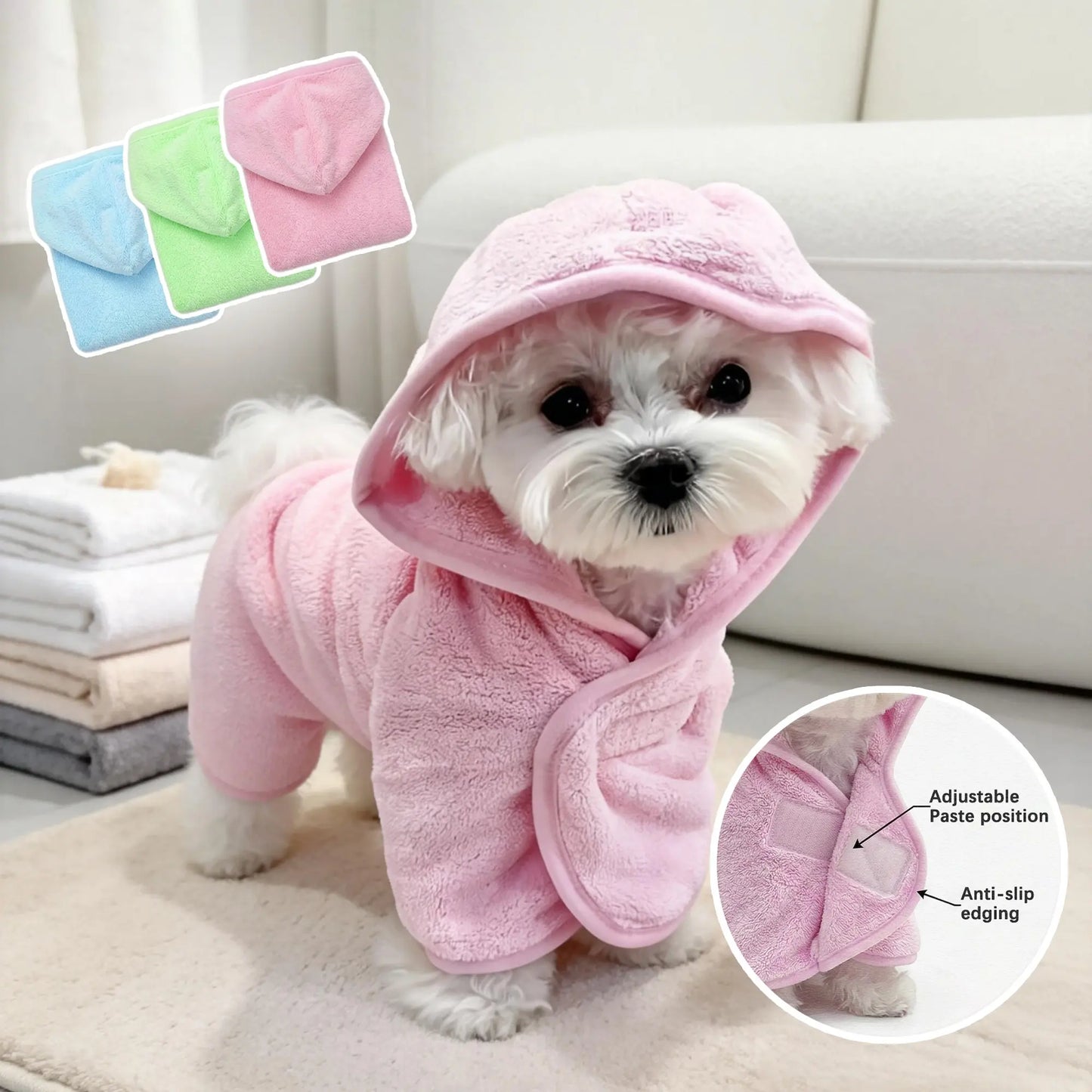 Ultra-Soft Quick-Dry Pet Bathrobes for Small Dogs and Cats - Super Absorbent, Cozy, and Stylish for All Seasons!