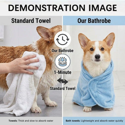 Ultra-Soft Quick-Dry Pet Bathrobes for Small Dogs and Cats - Super Absorbent, Cozy, and Stylish for All Seasons!