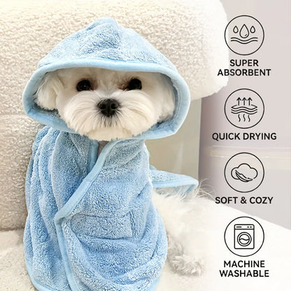 Ultra-Soft Quick-Dry Pet Bathrobes for Small Dogs and Cats - Super Absorbent, Cozy, and Stylish for All Seasons!