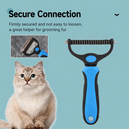 Double-Sided Multi-Tooth Pet Grooming Comb for Dogs and Cats - Painless Undercoat Hair Removal Tool