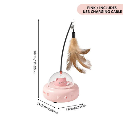 Engaging Automatic Cat Teaser Toy with Laser & Feather – Keep Your Kitten Entertained & Boredom-Free!