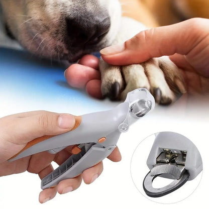 Ecmikk-4-In-1 All-In-One Pet Grooming Tool: LED Nail Clipper, Quiet Nail Catcher, Sharp Blade, Nail File & Safety Guard for Stress-Free Trimming Electric Dual-Purpose Set Silent Ultra-Quiet Trimmer,Contains Safety Insulating Card