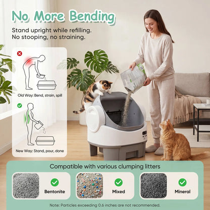 Warcat Next-Gen Self-Cleaning Cat Litter Box - Hassle-Free, Safe & Easy to Use for Pet Lovers!
