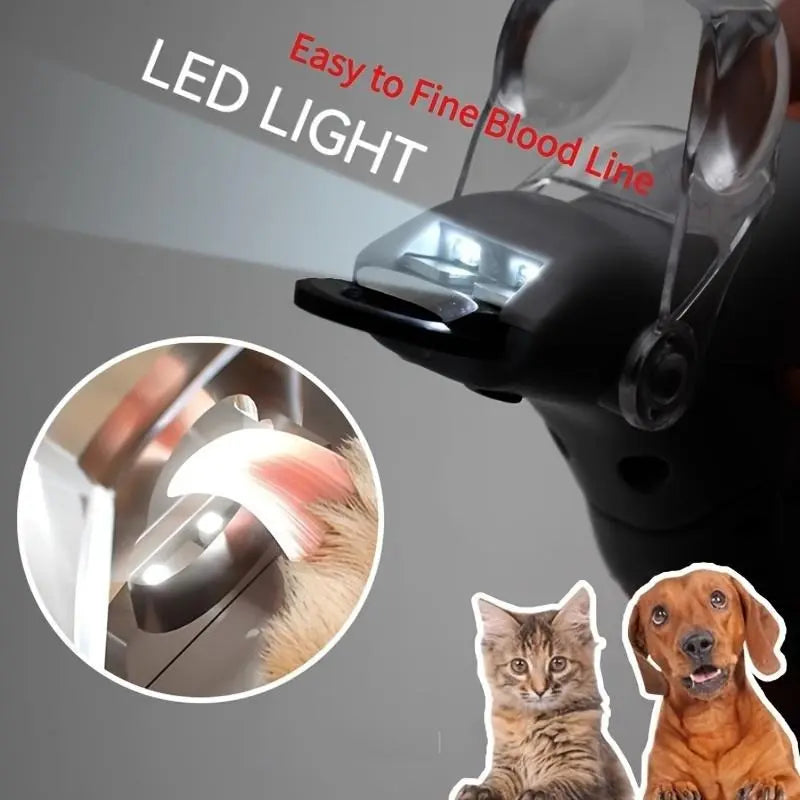 Ecmikk-4-In-1 All-In-One Pet Grooming Tool: LED Nail Clipper, Quiet Nail Catcher, Sharp Blade, Nail File & Safety Guard for Stress-Free Trimming Electric Dual-Purpose Set Silent Ultra-Quiet Trimmer,Contains Safety Insulating Card