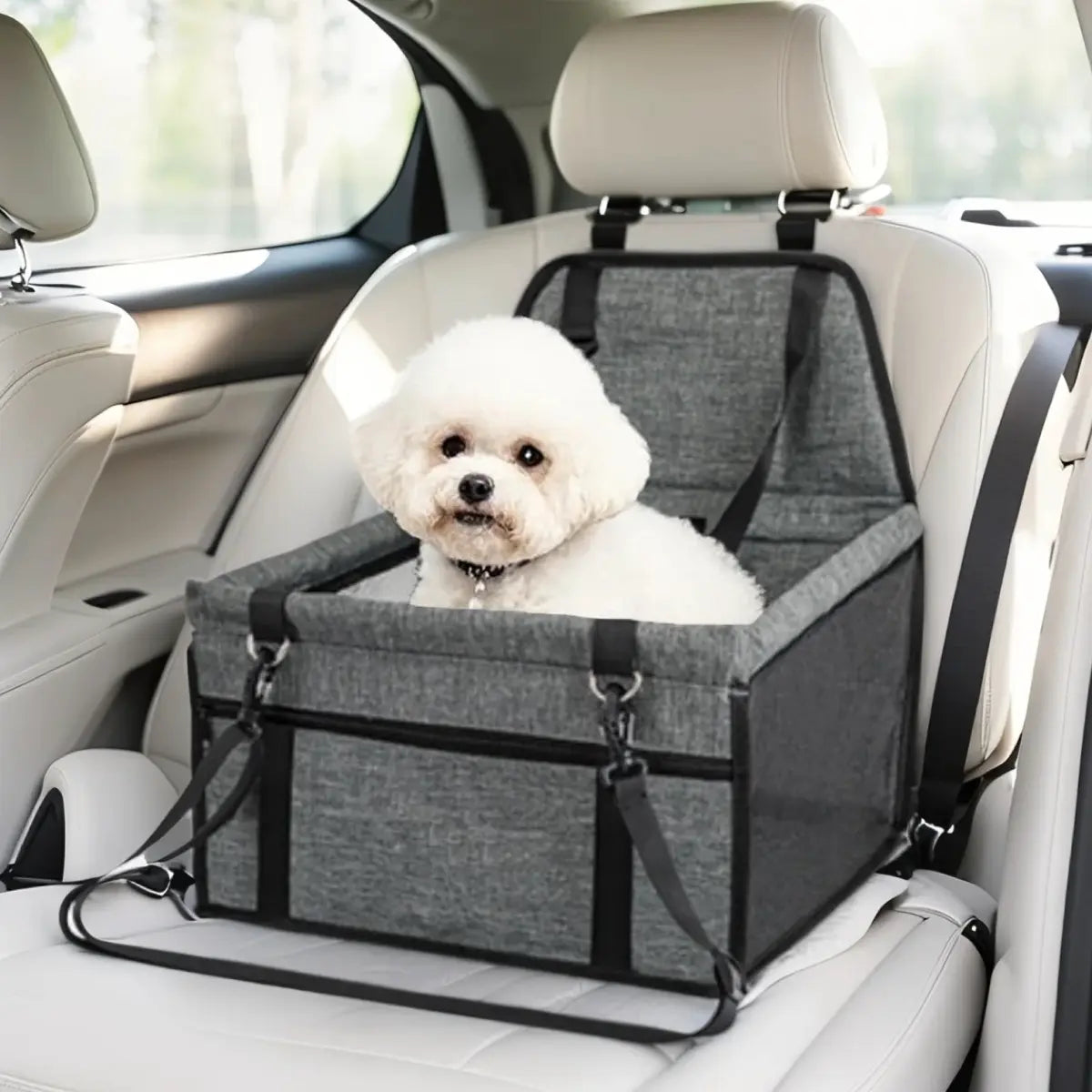 Ultimate Pet Car Seat – Foldable Safety Booster for Cats & Dogs | Spacious, Breathable, and Easy to Clean | Perfect for Front & Back Seats, Quick Assembly!