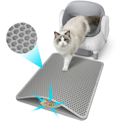 Easy-Clean Cat Litter Trapping Mat | Waterproof & Urine-Proof Floor Protection, 22X16 Inch, Grey Non-Slip Mat#Summervibes #Petlovers