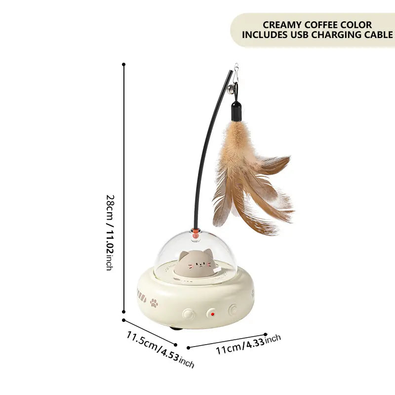 Engaging Automatic Cat Teaser Toy with Laser & Feather – Keep Your Kitten Entertained & Boredom-Free!