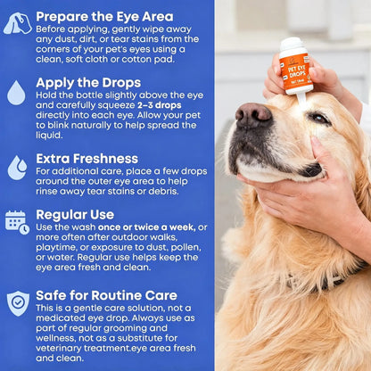 Ultimate Dog & Cat Eye Care Drops – Soothe Infections, Allergies, Dry Eyes & Pink Eye – Tear Stain Cleaner & Eye Rinse for Happy, Healthy Pets