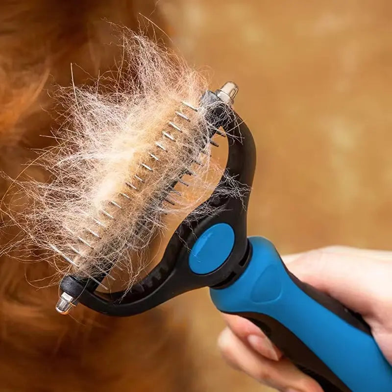 Double-Sided Multi-Tooth Pet Grooming Comb for Dogs and Cats - Painless Undercoat Hair Removal Tool