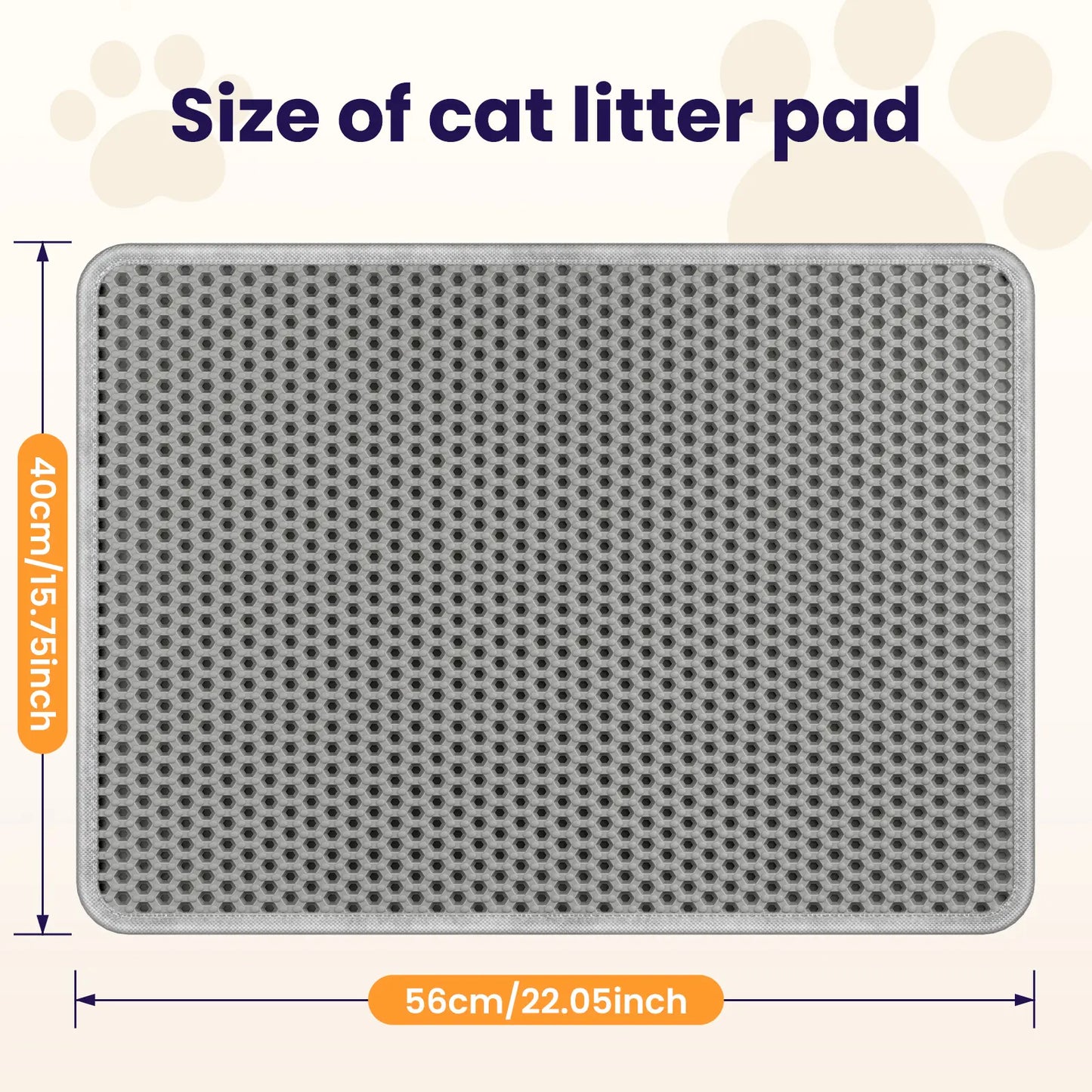 Easy-Clean Cat Litter Trapping Mat | Waterproof & Urine-Proof Floor Protection, 22X16 Inch, Grey Non-Slip Mat#Summervibes #Petlovers