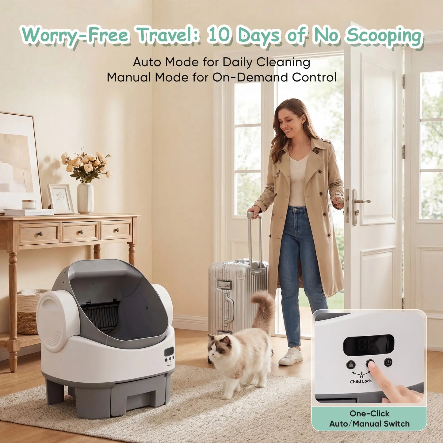 Warcat Next-Gen Self-Cleaning Cat Litter Box - Hassle-Free, Safe & Easy to Use for Pet Lovers!