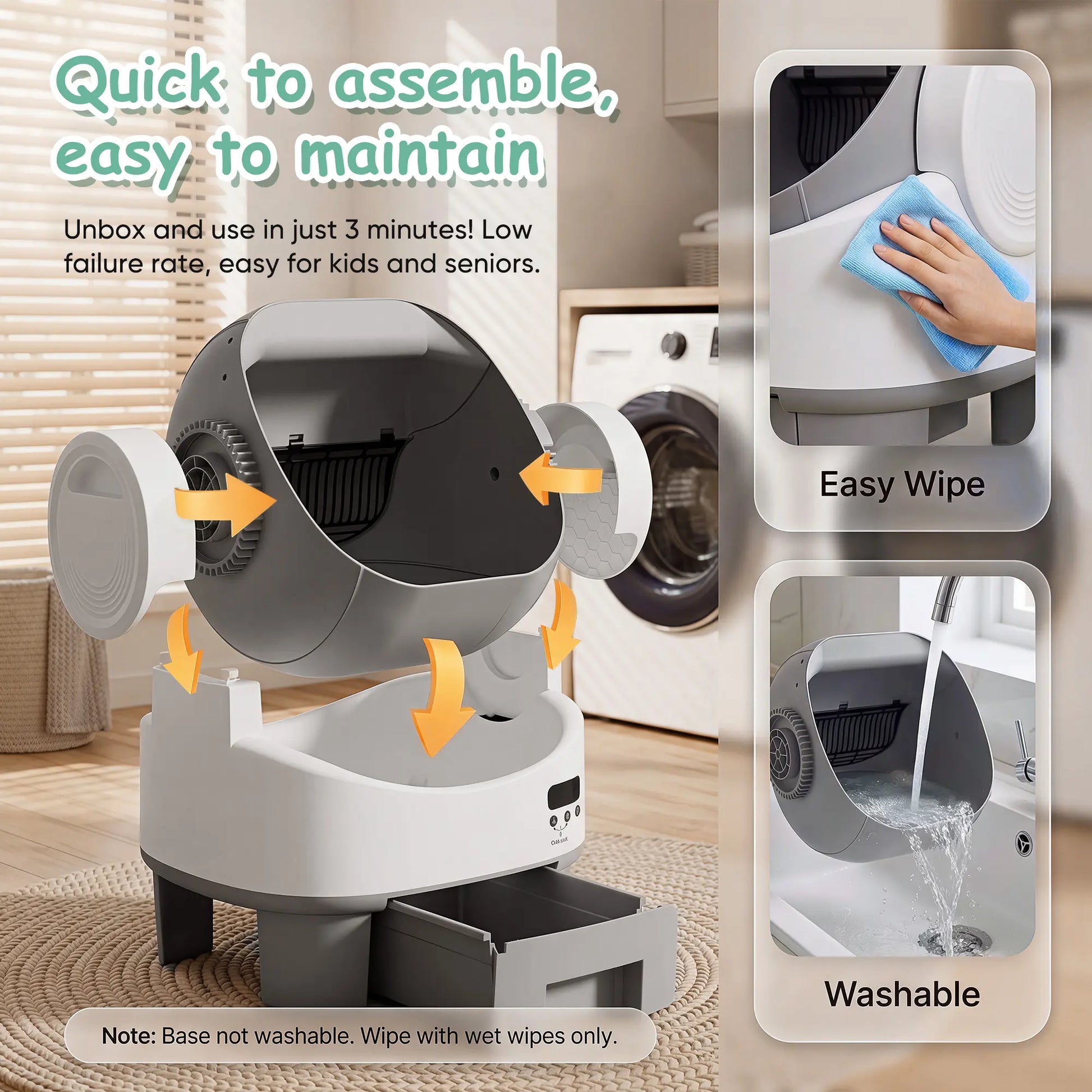 Warcat Next-Gen Self-Cleaning Cat Litter Box - Hassle-Free, Safe & Easy to Use for Pet Lovers!